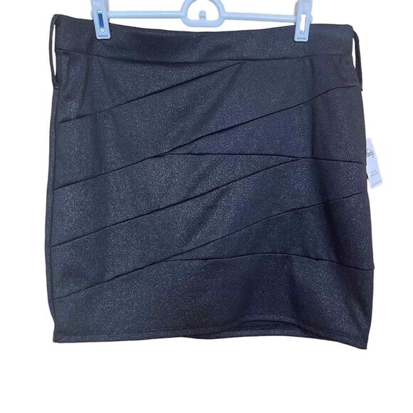Vanity Black Sparkle‎ Mini Skirt NWT Size L - Picture 1 of 4